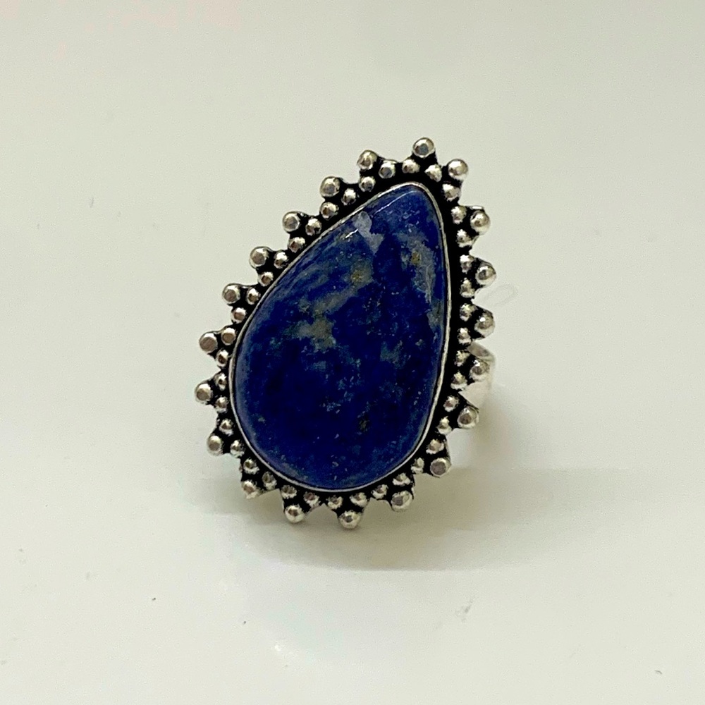 Adjustable Blue Stone Fashion Ring